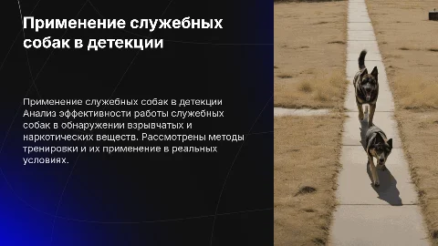 Анализ применения служебных собак для обнаружения угроз