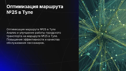 Оптимизация работы МКП МО г.Тулы на маршруте №25