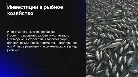 Инвестиционный проект рыбное хозяйство в Приморско-Ахтарске