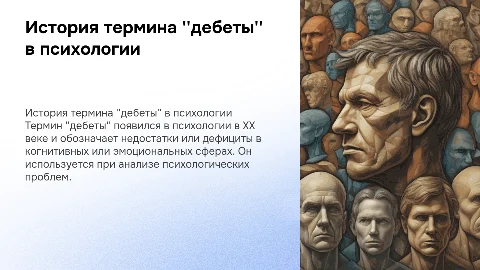 как и когда в психологии появился термин "дебеты"