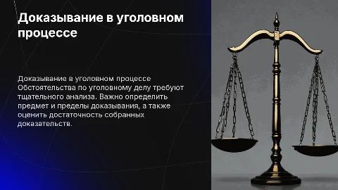 Доказывание в уголовном процессе: предмет и пределы