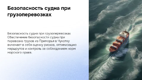 Обеспечение безопасности судна при перевозке грузов