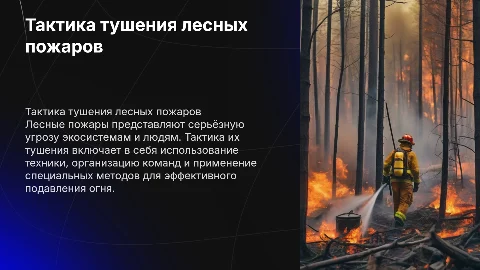 Тактика тушения лесных пожаров