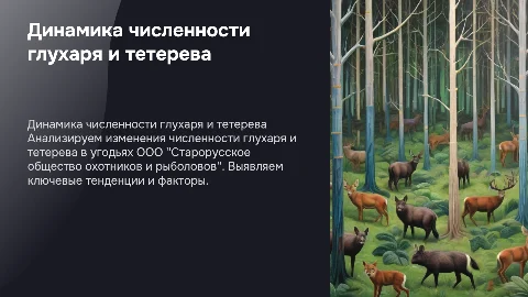 Анализ динамики численности глухаря и тетерева в угодьях