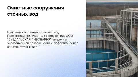 Очистные сооружения сточных вод ООО "СУЗДАЛЬСКАЯ ПИВОВАРНЯ"