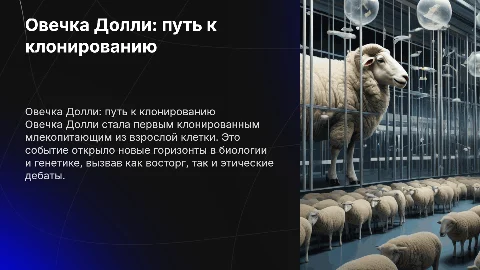 Овечка Долли биология, первое клонирование