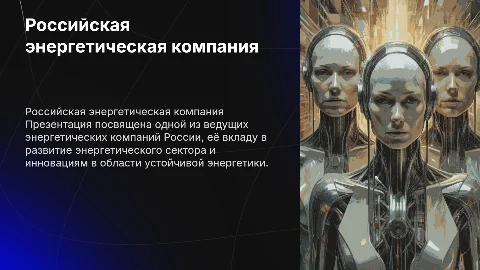 Презентация об отечественной энергетической компании на английском