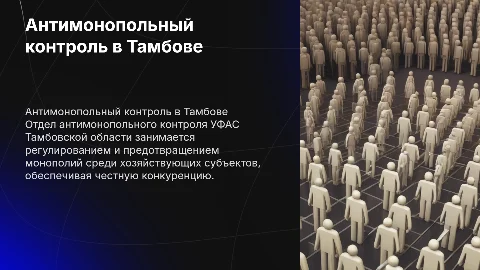 Антимонопольный контроль в Тамбовской области: УФАС
