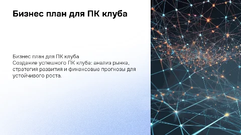 Бизнес план по пк клубу