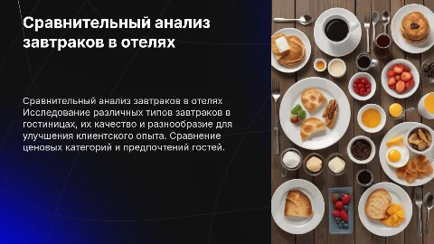 Сравнительный анализ цент завтраков в гостинице