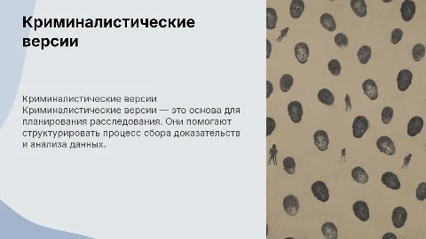 Криминалистические версии и планирование расследования