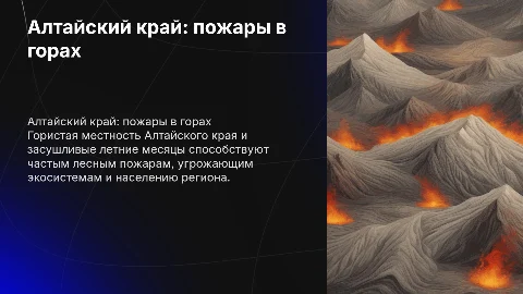 Пожары в горах Алтайского края: причины и последствия