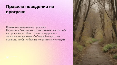 правила поведения во время прогулки