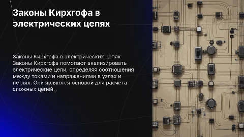 Законы Кирхгофа электрической цепи