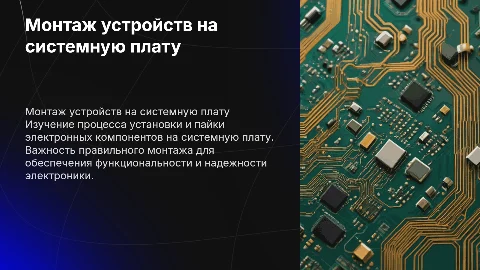 Монтаж устройств на системную плату