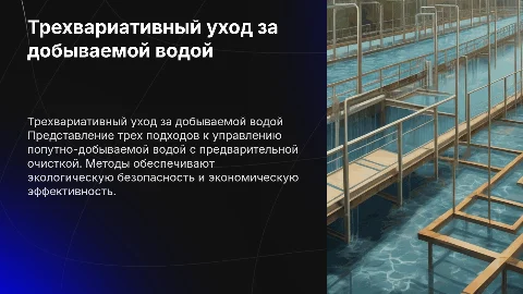 Трехвариативный уход за попутно-добываемой водой