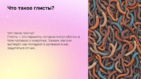 Познавательная презентация для детей о глистах