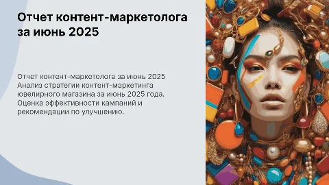 Отчет контент-маркетолога ювелирного магазина за июнь 2025 года