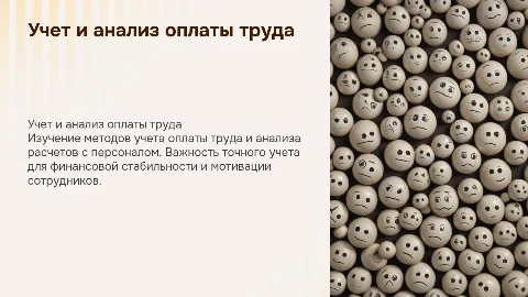 учет и анализ оплаты труда и расчетов с персоналом