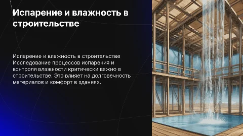 Презентация на тему испарение и влажность в строительстве