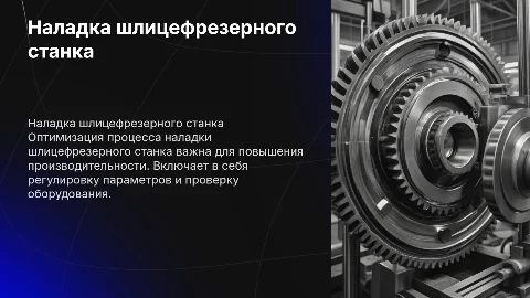 Наладка шлицефрезерного станка