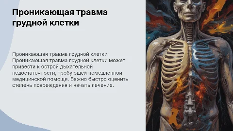 Проникающая травма грудной клетки и острая дыхательная недостаточность