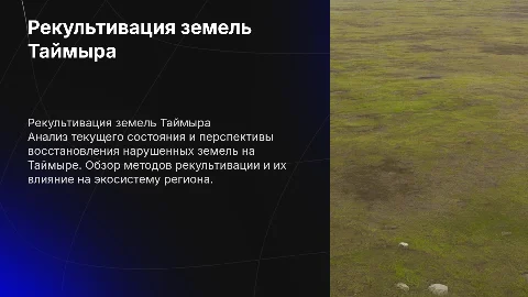 Анализ рекультивации нарушенных земель на Таймыре