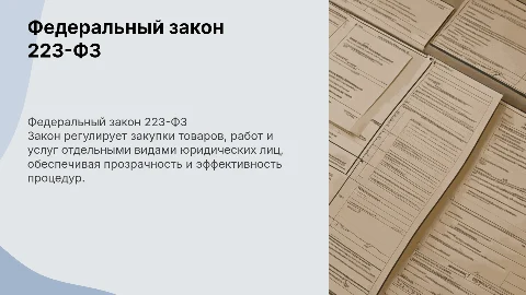 Федеральный закон 223-ФЗ: закупки товаров и услуг
