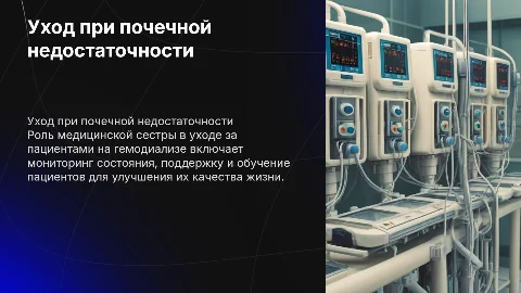 Уход за пациентами с почечной недостаточностью на гемодиализе