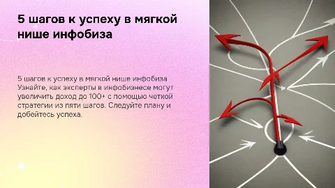 5 шагов к успеху в мягкой нише инфобиза для результата 100+