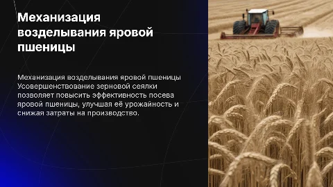 Механизация возделывания яровой пшеницы и усовершенствование сеялки