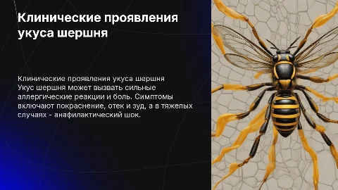 Клинические проявления от укуса шершня