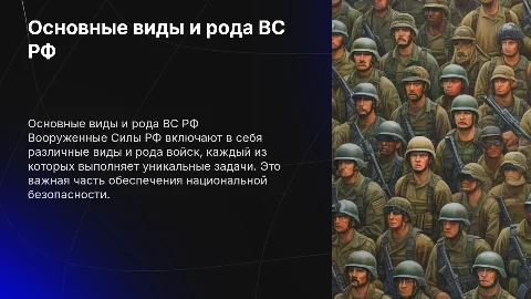 Основные виды и рода Вооруженных Сил Российской Федерации
