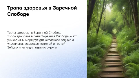 Тропа здоровья в Заречной Слободе: активный отдых и здоровье
