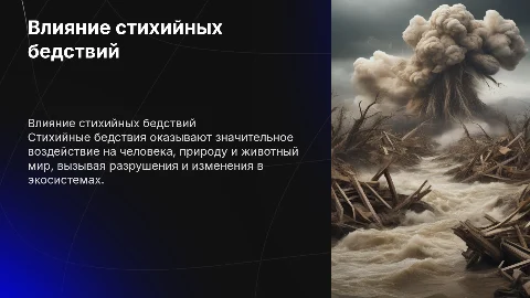 Влияние стихийных бедствий на человека и природу
