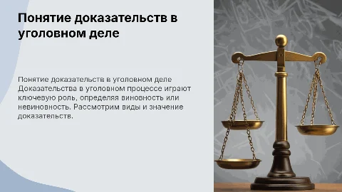 Понятие доказательств по уголовному делу