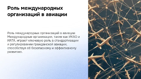 Роль международных организаций в развитии гражданской авиации