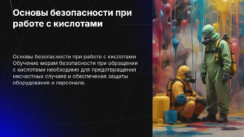 основы безопасности при эксплуатации емкостей с кислотами