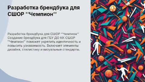 Разработка брендбука для ГБУ ДО КК СШОР "Чемпион"