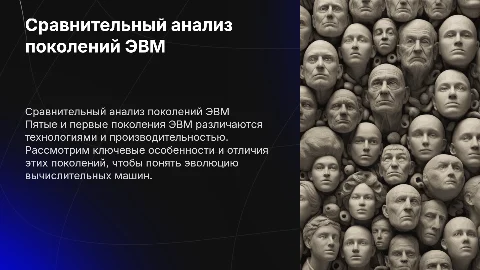 Проведите сравнительный анализ двух из пяти поколений ЭВМ