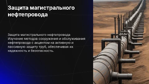 Сооружение и обслуживание магистрального нефтепровода