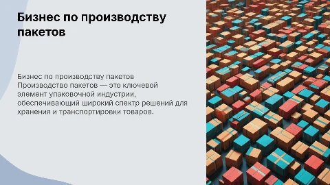 бизнес по производству пакетов