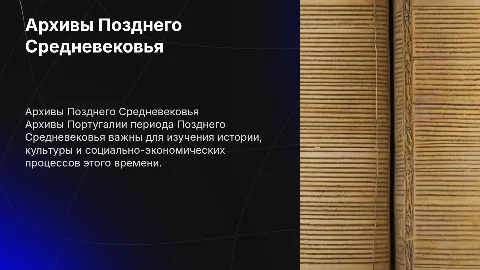 Архивы Позднего Средневековья в Португалии