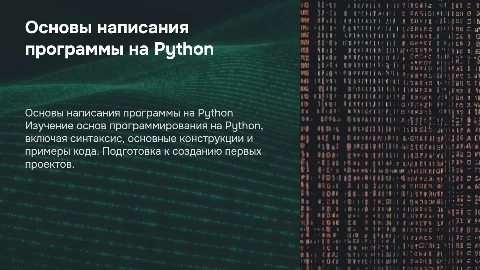 Написание программы на Python