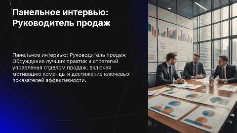 Панельное интервью начальник отдела продаж