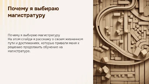 Причины поступления в магистратуру: моя презентация