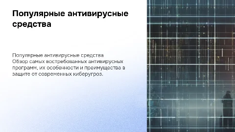 Популярные антивирусные программные средства