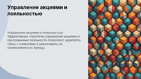 Стратегия по управлению акциями и программой лояльности