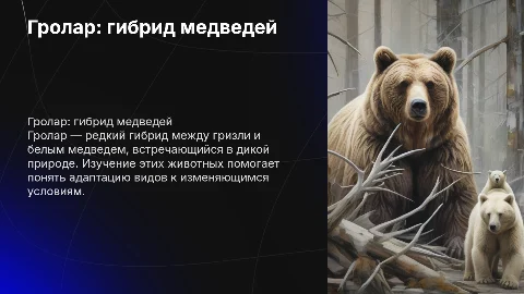 Гролар - это гибрид между гризли и белым медведем