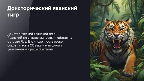 доисторическое животное яванский тигр